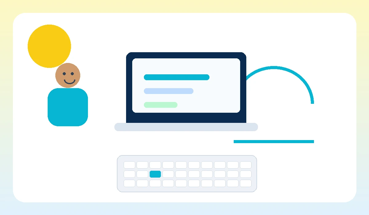 Sunny Sydney-inspired learning setup for kids and students typing